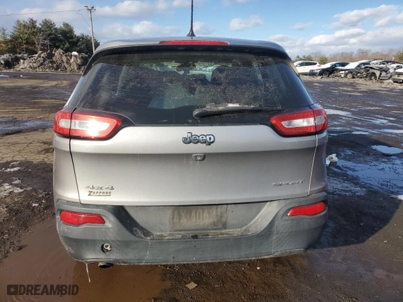 2014 Jeep Cherokee Sport with VIN 1C4PJMAB9EW209891, listed as a Copart auction lot 45313515 with 166,652 mi miles and Salvage Title. Bid and sale history available at carsss.com. Image 6.