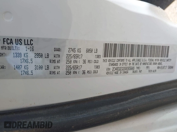 2016 Dodge Grand Caravan R/T with VIN 2C4RDGEG2GR265609, listed as a IAAI auction lot 42078392 with 105,861 mi miles and . Bid and sale history available at DreamBid. Image 9.