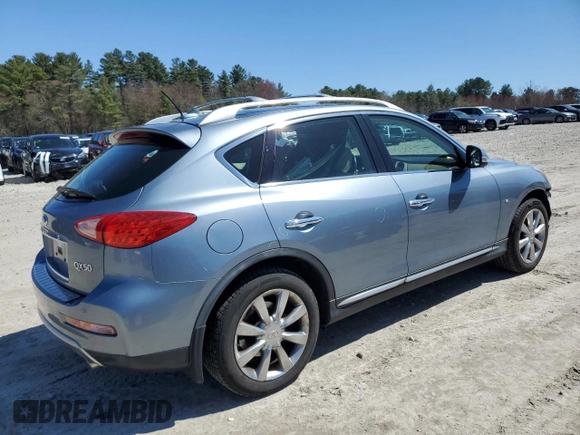 2017 Infiniti QX50 z VIN JN1BJ0RPXHM386827, wystawiony jako Copart lot #51993565 z przebiegiem 53 872 mil mil oraz Szkody całkowita. Historia ofert i sprzedaży dostępna na DreamBid. Obrazek 3.