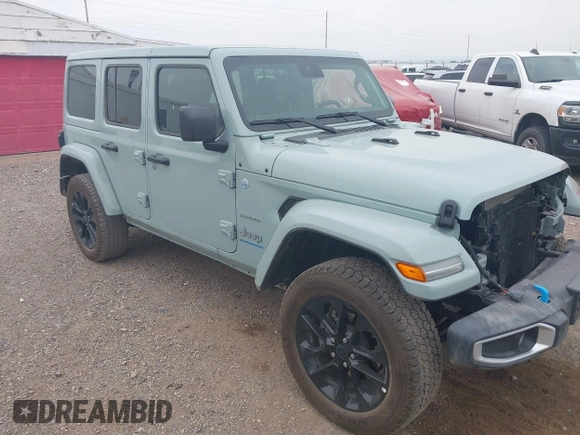 2024 Jeep Wrangler Sahara z VIN 1C4RJXP64RW233090, wystawiony jako IAAI lot #42772286 z przebiegiem 36 278 mil mil oraz . Historia ofert i sprzedaży dostępna na DreamBid. Obrazek 1.