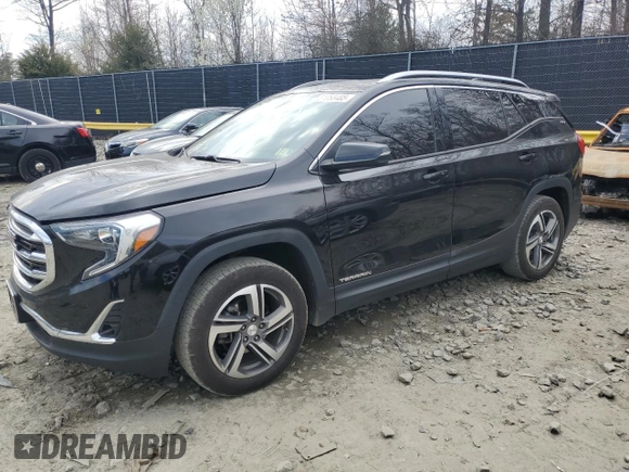 2019 GMC Terrain SLT with VIN 3GKALVEV8KL107546, listed as a Copart auction lot 51058485 with 99,866 mi miles and Salvage Title. Bid and sale history available at carsss.com. Image 1.
