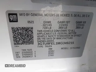 2021 GMC Sierra 1500 Denali z VIN 3GTU9FEL1MG349215, wystawiony jako IAAI lot #42585810 z przebiegiem 97 465 mil mil oraz . Historia ofert i sprzedaży dostępna na DreamBid. Obrazek 9.