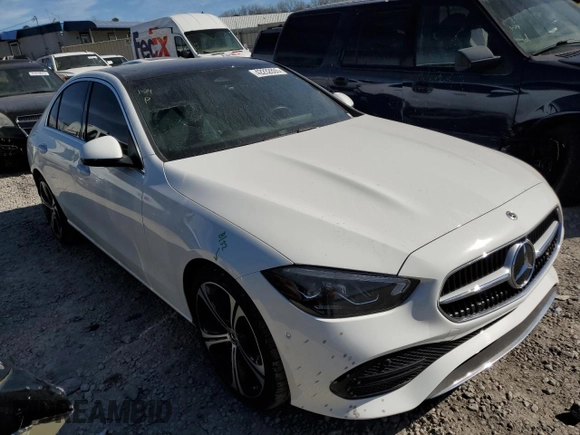 2023 Mercedes-Benz C 300 with VIN W1KAF4GB4PR094669, listed as a Copart auction lot 42232805 with 9,643 mi miles and Salvage Title. Bid and sale history available at carsss.com. Image 4.