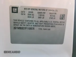 2015 Chevrolet Impala LT with VIN 2G1WB5E37F1108576, listed as a Copart auction lot 82569794 with 118,713 mi miles and Clean Title. Bid and sale history available at DreamBid. Image 12.