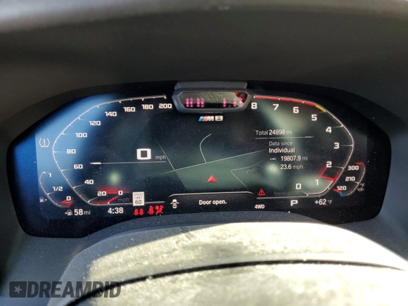 2020 BMW M8 z VIN WBSAE0C08LCD34180, wystawiony jako Copart lot #59950634 z przebiegiem 24 898 mil mil oraz Szkoda całkowita • Salvage title. Historia ofert i sprzedaży dostępna na DreamBid. Obrazek 9.