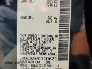 2015 Nissan Altima SV z VIN 1N4AL3AP8FC440621, wystawiony jako Copart lot #57660105 z przebiegiem 275 992 mil mil oraz Szkoda całkowita • Salvage title. Historia ofert i sprzedaży dostępna na DreamBid. Obrazek 12.