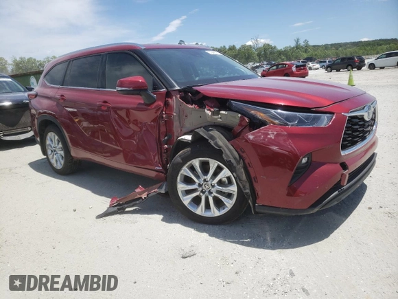 2022 Toyota Highlander Hybrid Limited with VIN 5TDXBRCH4NS542480, listed as a Copart auction lot 57946125 with 49,004 mi miles and Salvage title. Bid and sale history available at DreamBid. Image 4.