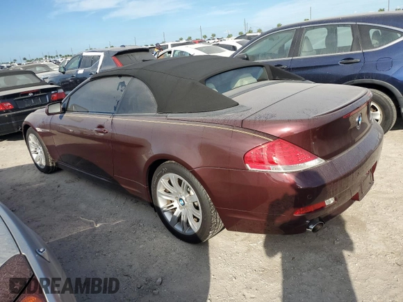 2007 BMW 6 Series 650i with VIN WBAEK13567CN80454, listed as a Copart auction lot 75070664 with 32,610 mi miles and Salvage Title. Bid and sale history available at carsss.com. Image 2.
