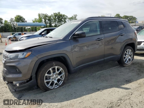2022 Jeep Compass Latitude Lux with VIN 3C4NJDFB7NT133447, listed as a Copart auction lot 60319595 with Not provided miles and Salvage title. Bid and sale history available at DreamBid. Image 1.