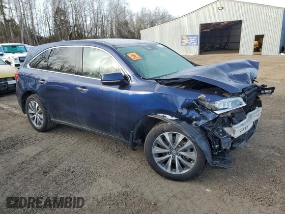 2016 Acura MDX w/Tech/Entertainment with VIN 5FRYD4H69GB504841, listed as a Copart auction lot 45375585 with 0 mi miles and Salvage Title. Bid and sale history available at carsss.com. Image 4.
