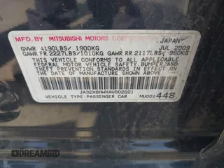 2010 Mitsubishi Lancer GTS z VIN JA32X8HWXAU002021, wystawiony jako IAAI lot #42523978 z przebiegiem 165 635 mil mil oraz . Historia ofert i sprzedaży dostępna na DreamBid. Obrazek 9.