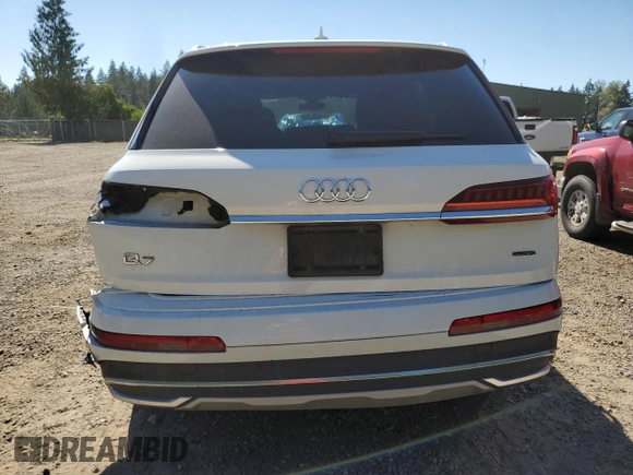 2023 Audi Q7 Premium with VIN WA1AXBF77PD016497, listed as a Copart auction lot 61918424 with 35,510 mi miles and Salvage title. Bid and sale history available at DreamBid. Image 6.