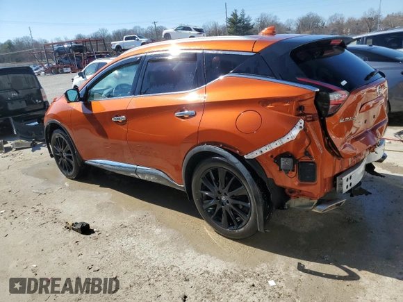 2020 Nissan Murano Platinum z VIN 5N1AZ2DS7LN103940, wystawiony jako Copart lot #46650505 z przebiegiem 43 564 mil mil oraz Szkody całkowita. Historia ofert i sprzedaży dostępna na DreamBid. Obrazek 2.