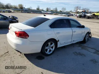2013 Volkswagen Passat SE w/Sunroof with VIN 1VWBP7A36DC116147, listed as a Copart auction lot 50591345 with 172,814 mi miles and Salvage Title. Bid and sale history available at carsss.com. Image 3.