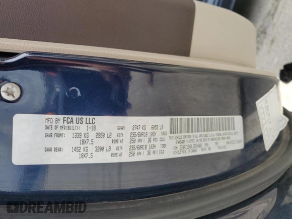2018 Chrysler Pacifica Touring L with VIN 2C4RC1BG4JR204001, listed as a Copart auction lot 51656875 with 166,354 mi miles and Salvage Title. Bid and sale history available at DreamBid. Image 15.