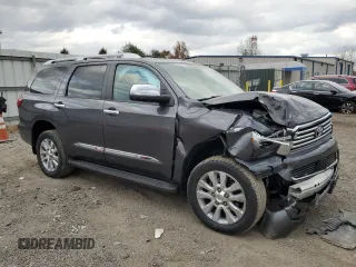 2018 Toyota Sequoia Platinum with VIN 5TDDY5G19JS158048, listed as a Copart auction lot 79352984 with 129,083 mi miles and Salvage Title. Bid and sale history available at carsss.com. Image 4.