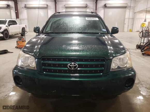 2001 Toyota Highlander with VIN JTEGF21A710006262, listed as a Copart auction lot 49304855 with 281,636 mi miles and Clean Title. Bid and sale history available at carsss.com. Image 5.