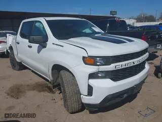 2021 Chevrolet Silverado 1500 Custom with VIN 1GCPYBEK4MZ261632, listed as a IAAI auction lot 41662563 with 50,063 mi miles. Bid and sale history available at carsss.com. Image 1.