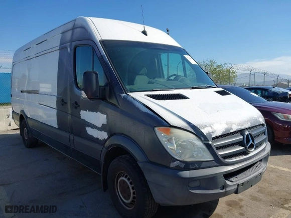 2013 Mercedes-Benz Sprinter Cargo Vans with VIN WD3PE8CC8D5742900, listed as a IAAI auction lot 41764698 with 310,185 mi miles. Bid and sale history available at carsss.com. Image 1.
