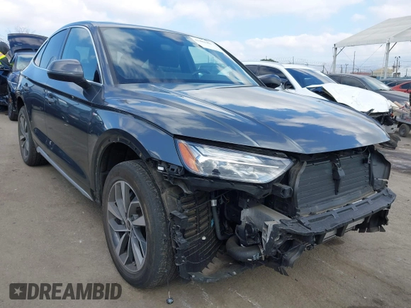2023 Audi Q5 Sportback S line Premium Plus with VIN WA15AAFY2P2007434, listed as a IAAI auction lot 41482909 with 40,596 mi miles and . Bid and sale history available at DreamBid. Image 1.