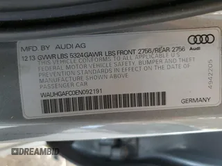 2014 Audi A6 Prestige z VIN WAUHGAFC0EN092191, wystawiony jako Copart lot #55339715 z przebiegiem 63 182 mil mil oraz Czysty tytuł • Clean title. Historia ofert i sprzedaży dostępna na DreamBid. Obrazek 12.