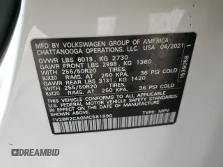 2021 Volkswagen Atlas SEL with VIN 1V2BR2CA0MC581890, listed as a Copart auction lot 49646715 with 78,549 mi miles and Salvage title. Bid and sale history available at DreamBid. Image 13.