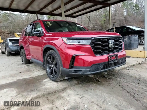 2025 Honda Pilot Black Edition with VIN 5FNYG1H91SB029776, listed as a Copart auction lot 44060215 with 9,720 mi miles and Salvage Title. Bid and sale history available at carsss.com. Image 12.