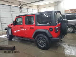2024 Jeep Wrangler Sport S with VIN 1C4PJXDN5RW210582, listed as a Copart auction lot 47043845 with 18,593 mi miles and Salvage title. Bid and sale history available at DreamBid. Image 2.