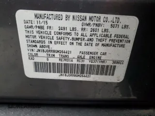 2016 Infiniti QX50 with VIN JN1BJ0RR8GM264421, listed as a Copart auction lot 74991244 with 212,273 mi miles and Non Repairable. Bid and sale history available at carsss.com. Image 13.