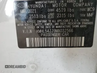 2021 Hyundai Sonata Hybrid Limited with VIN KMHL54JJ9MA032566, listed as a Copart auction lot 49005615 with 67,704 mi miles and Salvage Title. Bid and sale history available at carsss.com. Image 12.
