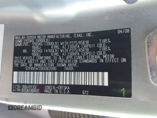 2008 Toyota Tundra z VIN 5TFRV54138X062990, wystawiony jako IAAI lot #41258844 z przebiegiem 206 873 mil mil oraz . Historia ofert i sprzedaży dostępna na DreamBid. Obrazek 9.