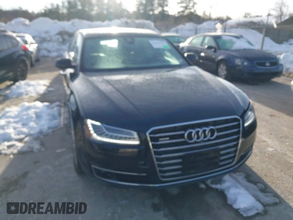 2015 Audi A8 L 4.0T with VIN WAU32AFD0FN035282, listed as a IAAI auction lot 41515136 with 76,518 mi miles. Bid and sale history available at carsss.com. Image 12.