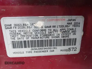 2004 Mitsubishi Lancer ES z VIN JA3AJ26E94U061361, wystawiony jako IAAI lot #42504174 z przebiegiem 204 127 mil mil oraz . Historia ofert i sprzedaży dostępna na DreamBid. Obrazek 9.