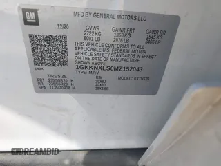 2021 GMC Acadia Denali с VIN 1GKKNXLS0MZ152043, выставлен на аукционе IAAI как лот 41069403 с пробегом 50 984 миль миль и . История ставок и продаж доступна на DreamBid. Изображение 9.