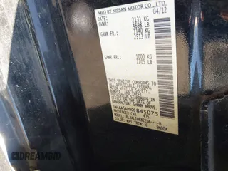 2012 Nissan Maxima S z VIN 1N4AA5AP9CC845075, wystawiony jako IAAI lot #42028674 z przebiegiem 124 770 mil mil oraz . Historia ofert i sprzedaży dostępna na DreamBid. Obrazek 9.