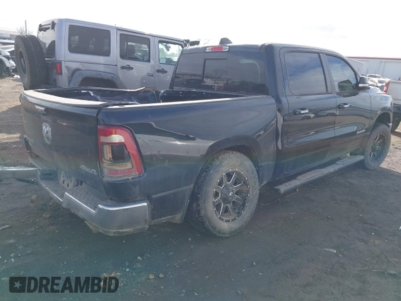 2019 Ram 1500 Big Horn/Lone Star with VIN 1C6SRFFT9KN600323, listed as a IAAI auction lot 41352435 with 1 mi miles. Bid and sale history available at carsss.com. Image 4.