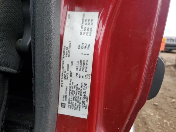 2004 Chevrolet Colorado LS Z85 with VIN 1GCDT196948113278, listed as a Copart auction lot 82356434 with 129,735 mi miles and Clean Title. Bid and sale history available at carsss.com. Image 12.