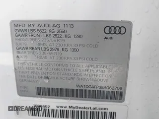2014 Audi Q5 Premium Plus z VIN WA1DGAFP3EA062706, wystawiony jako IAAI lot #41579534 z przebiegiem 121 055 mil mil oraz . Historia ofert i sprzedaży dostępna na DreamBid. Obrazek 9.