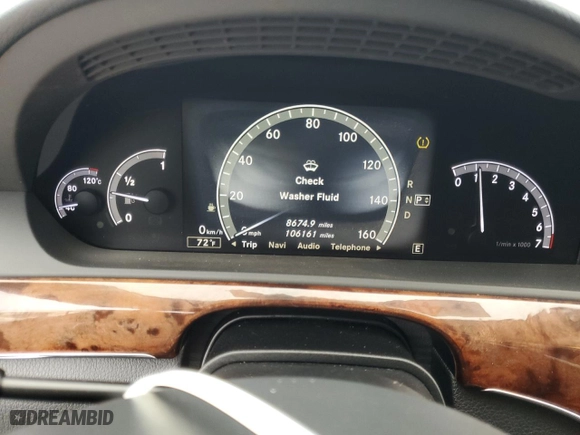 2011 Mercedes-Benz S-Class S 550 with VIN WDDNG8GB8BA373720, listed as a Copart auction lot 46186915 with 106,161 mi miles and Clean Title. Bid and sale history available at carsss.com. Image 9.