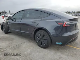 2025 Tesla Model 3 Long Range with VIN 5YJ3E1EA3SF941792, listed as a Copart auction lot 55505795 with 2,813 mi miles and Salvage title. Bid and sale history available at DreamBid. Image 2.