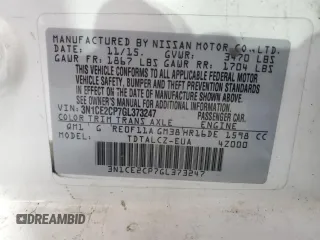 2016 Nissan Note SL with VIN 3N1CE2CP7GL373247, listed as a Copart auction lot 55068095 with 164,205 mi miles and Clean title. Bid and sale history available at DreamBid. Image 12.
