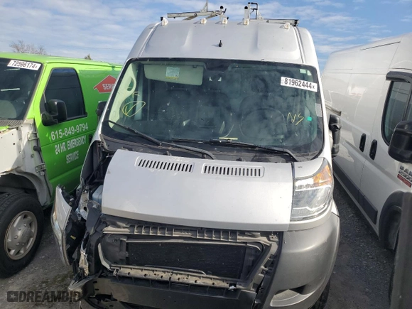 2021 Ram ProMaster Cargo Van with VIN 3C6LRVDG4ME506815, listed as a Copart auction lot 81962444 with 54,196 mi miles and Salvage Title. Bid and sale history available at carsss.com. Image 5.