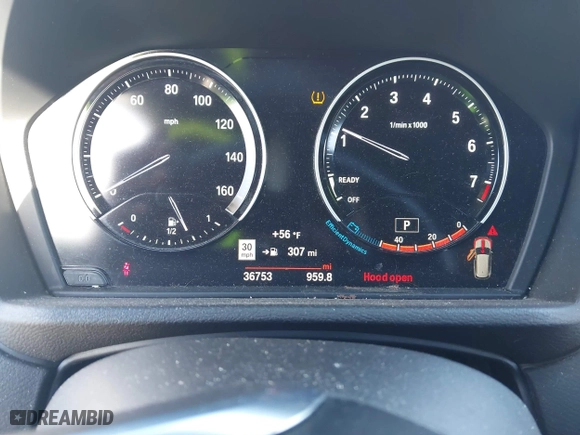2019 BMW X1 sDrive28i with VIN WBXHU7C54K5L11298, listed as a IAAI auction lot 41662155 with 36,753 mi miles. Bid and sale history available at carsss.com. Image 15.