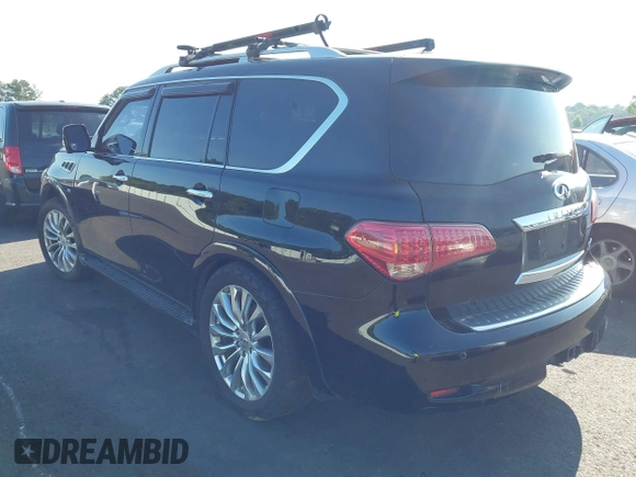 2011 Infiniti QX56 7-passenger with VIN JN8AZ2NF7B9502185, listed as a IAAI auction lot 42633171 with 213,363 mi miles and . Bid and sale history available at DreamBid. Image 3.