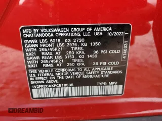2023 Volkswagen Atlas SEL Premium R-Line с VIN 1V2FR2CAXPC516535, выставлен на аукционе Copart как лот 54728735 с пробегом 36 359 миль миль и Чистый • Clean title. История ставок и продаж доступна на DreamBid. Изображение 14.