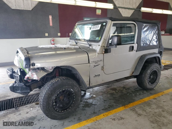 2000 Jeep Wrangler Sport with VIN 1J4FA49S3YP774436, listed as a Copart auction lot 89048935 with 192,358 mi miles and Clean Title. Bid and sale history available at carsss.com. Image 1.