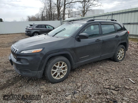 2015 Jeep Cherokee Sport with VIN 1C4PJMABXFW776256, listed as a Copart auction lot 49833705 with 216,170 mi miles and Clean Title. Bid and sale history available at carsss.com. Image 1.