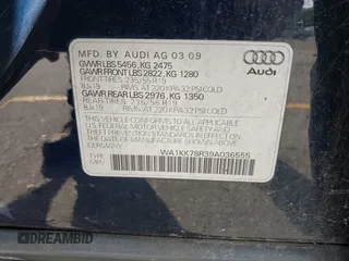 2009 Audi Q5 Premium Plus z VIN WA1KK78R39A036555, wystawiony jako IAAI lot #42166408 z przebiegiem 258 742 mil mil oraz . Historia ofert i sprzedaży dostępna na DreamBid. Obrazek 9.