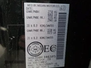2023 Infiniti QX60 Sensory с VIN 5N1DL1GS6PC346385, выставлен на аукционе Copart как лот 51309985 с пробегом 23 056 миль миль и Списание • Salvage title. История ставок и продаж доступна на DreamBid. Изображение 13.