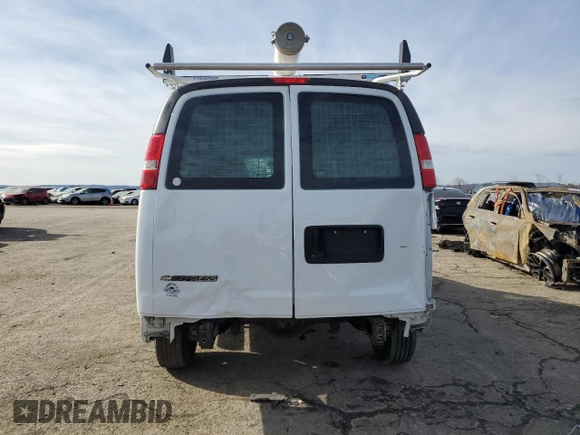 2019 Chevrolet Express Cargo Van with VIN 1GCWGAFG5K1299451, listed as a Copart auction lot 43544735 with 22,343 mi miles and Salvage Title. Bid and sale history available at carsss.com. Image 6.